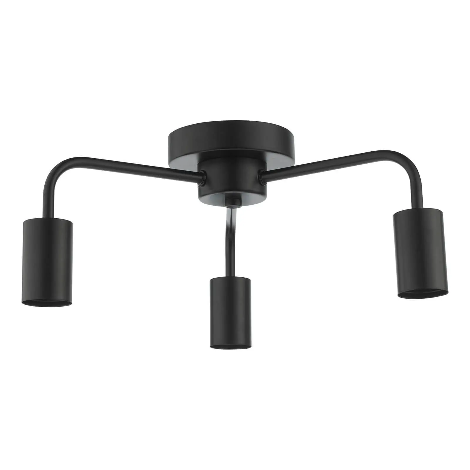 Dena 3 Light Semi Flush Fitting in Matt Black